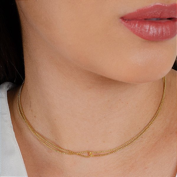 Gargantilha Choker Feminina - Semijoia 18k - Antialérgica