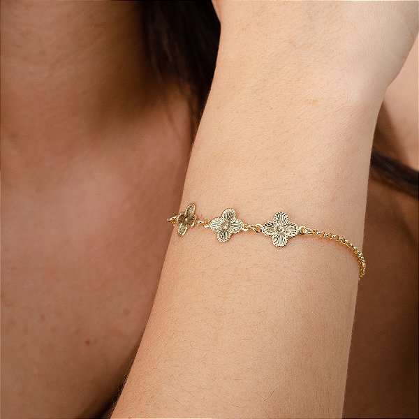 Pulseira Trevos - Semijoias 18k - MP983-10140