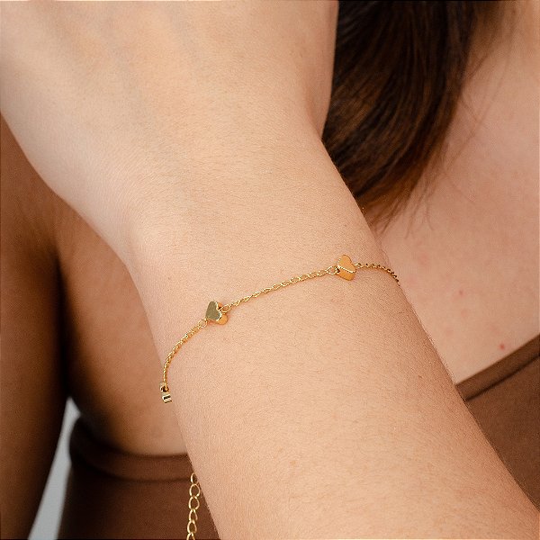 Pulseira Corações - Semijoias 18k - MP997-10120