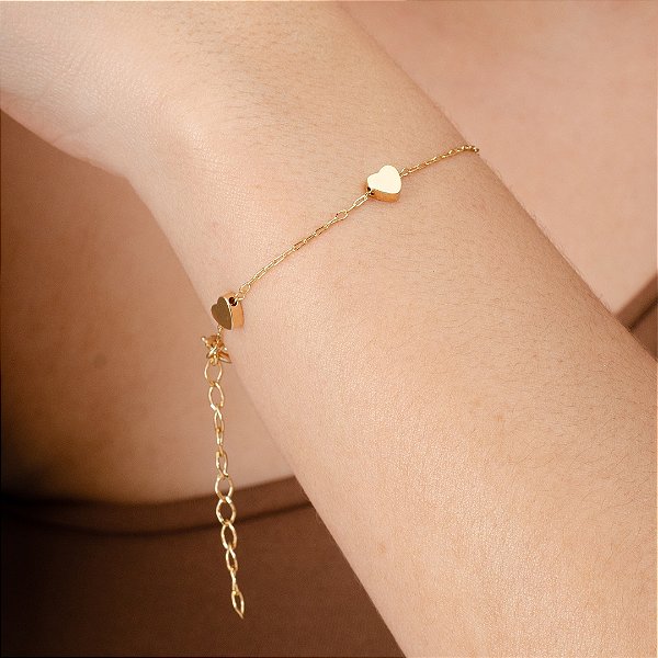 Pulseira Cartier c/ Corações - Semijoias 18k - P01-12140