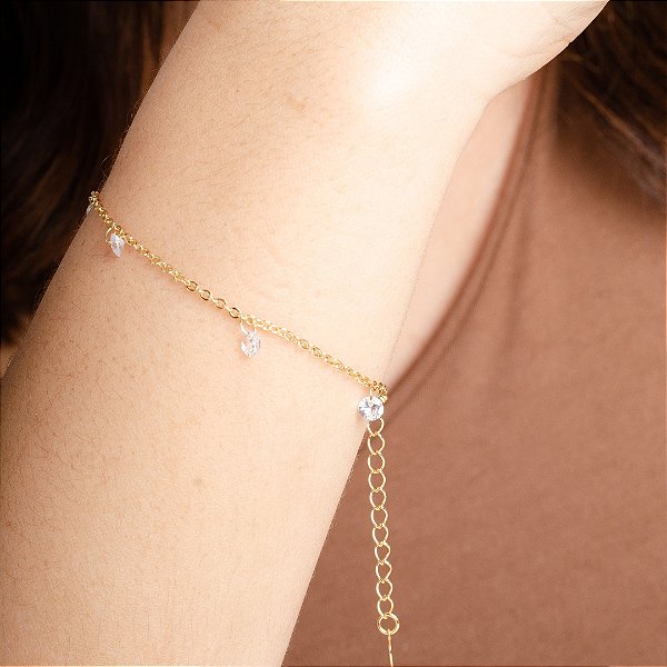 Pulseira com Pontos de Luz - Semijoias 18k - P02-07130
