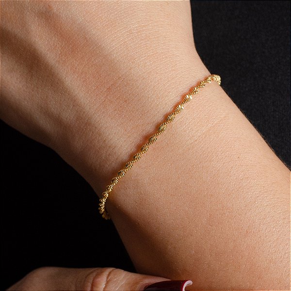 Pulseira Torcidinha - Singapura - Semijoias 18k - P30-09110