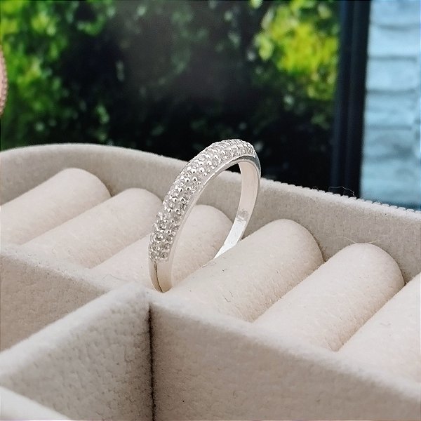 Anel Aparador Com Zircônias - Prata 925 - MA445-24144
