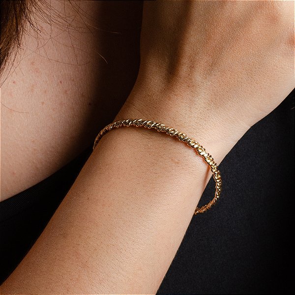 Bracelete Ajustável Luxo - Semijoia 18k - P62-18220