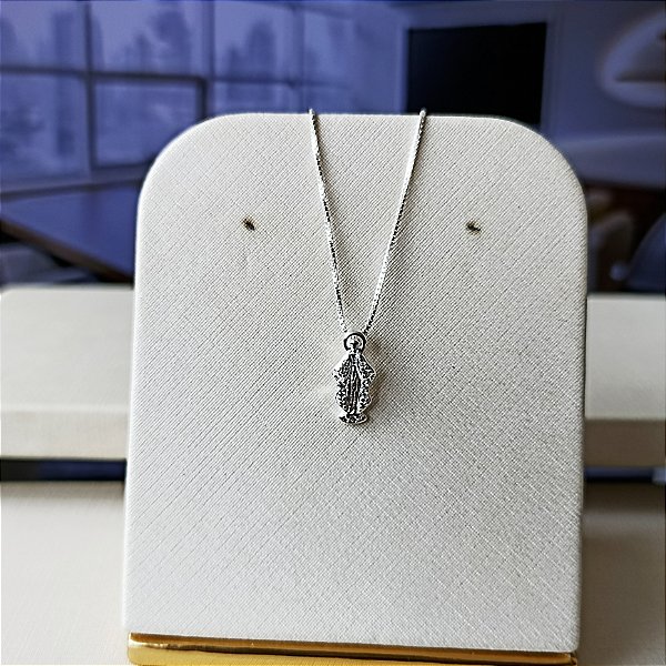 Gargantilha N.sra das Graças Com Zircônias - Prata 925 - MG780-26156