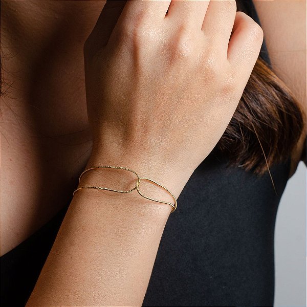 Pulseira Rabo de Rato Laçada - Semijoias 18k - P80-14140