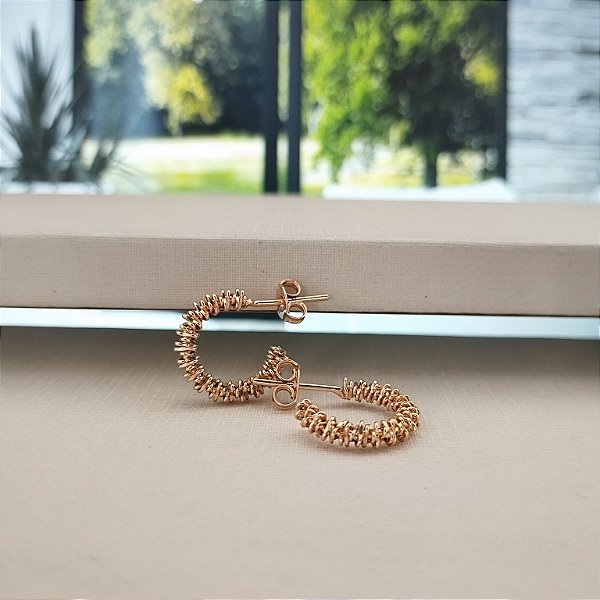 Argola Trabalhada - 15mm - Semijoia 18k - B392-0476