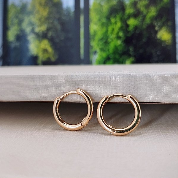 Argola Lisa - 14mm- Semijoia 18k -B414-0484