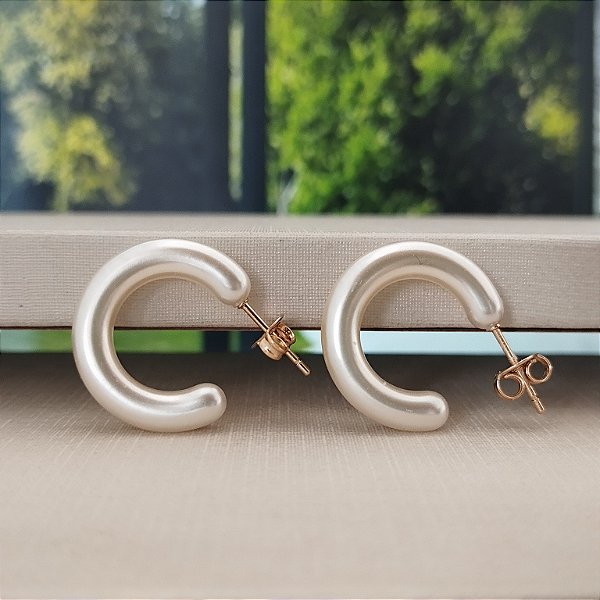 Argola Perolada - 16mm - Semijoias 18k - B362-08120