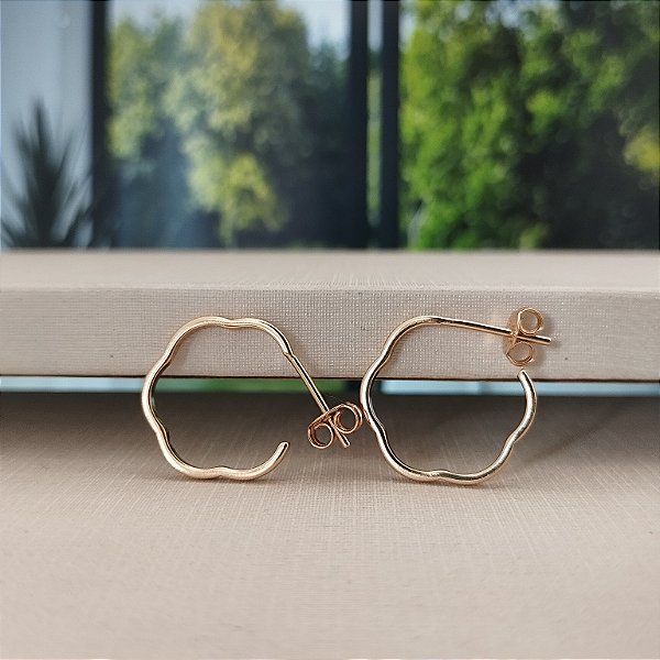 Argola Flor - Semijoia 18k- B462-08110