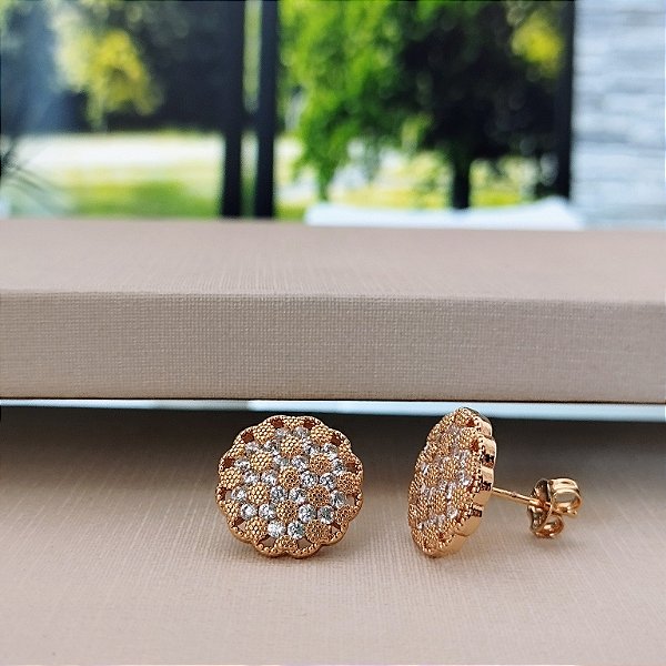 Brinco Cravejado - Semijoia 18k - B481-10130