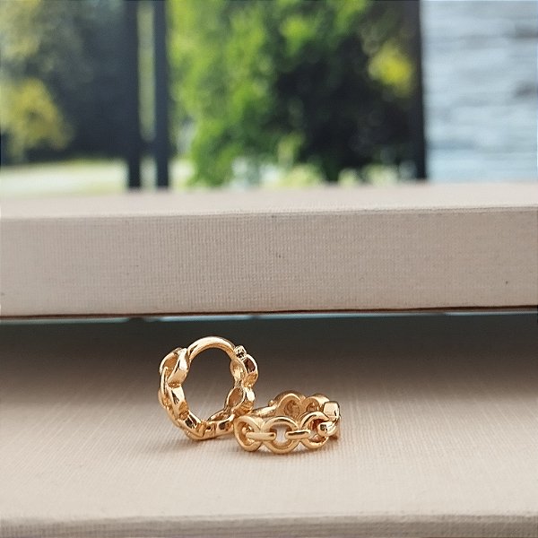 Argola Vazada - 9mm - Semijoia 18k - B483-0476