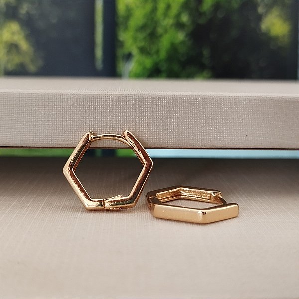 Argola Geométrica Lisa - Semijoia 18k -B508-0476