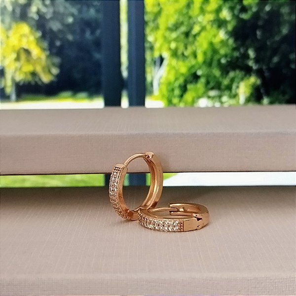 Argola Cravejada - 15mm - Semijoia 18k - B501-09110