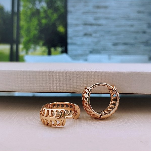 Argola Vazada  - Semijoia 18k - B506-08100