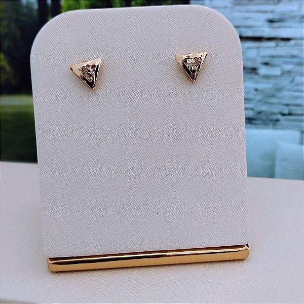 Brinco Geométrico Com Zircônia - Semijoia 18k - B537-0468