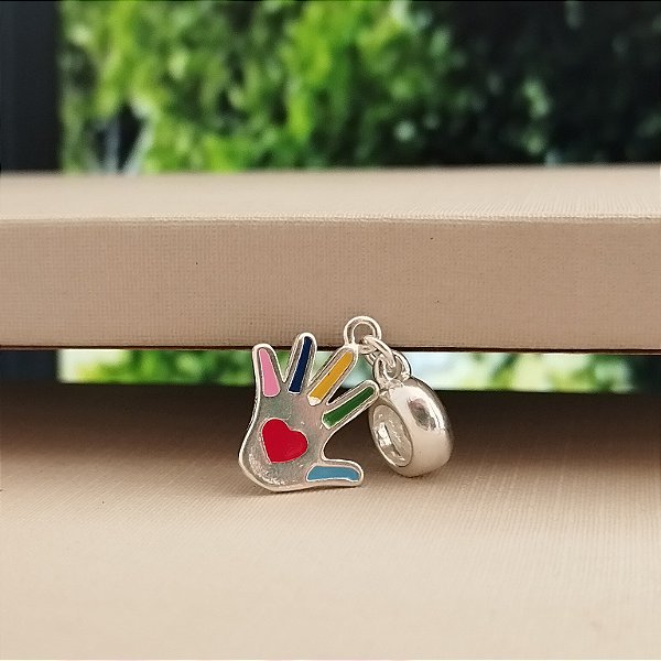 Berloque Símbolo Síndrome de Dawn - Prata 925 - MBL320-22132