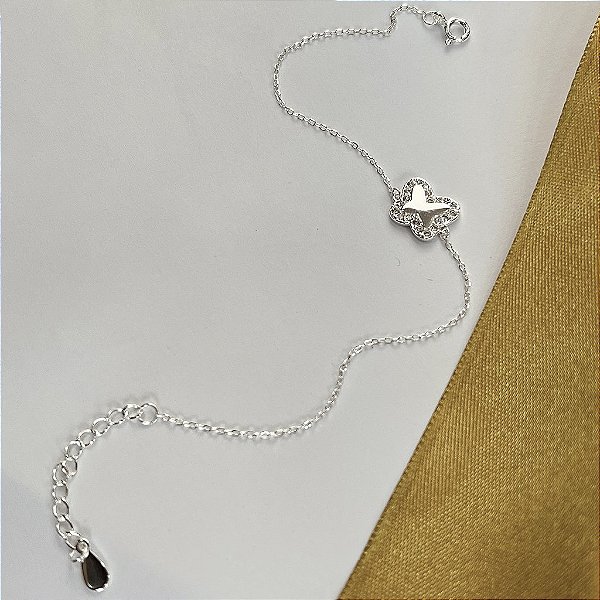 Pulseira Borboleta Cravejada - Prata 925 - P93-26156