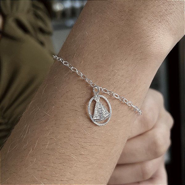 Pulseira Com N.S Aparecida - Prata 925 - P95-23142