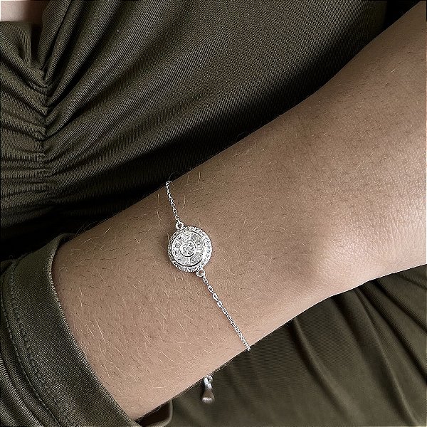 Pulseira Feminina Com Zircônias - Prata 925 - P101-27162