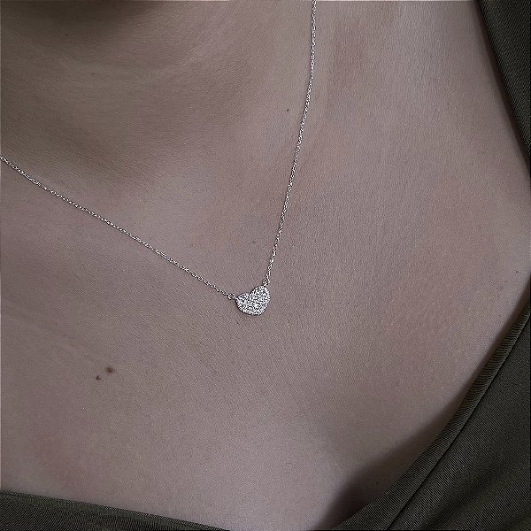 Gargantilha Coração Cravejado - Prata 925 - MG786-31186