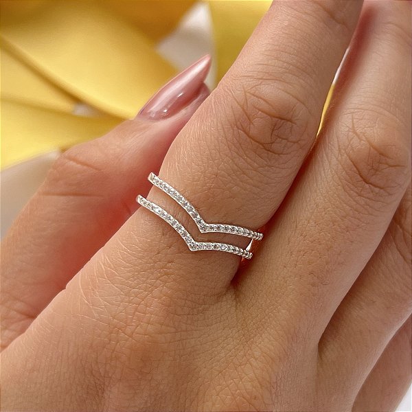 Anel Feminino Cravejado - Prata 925 - MA501-34204