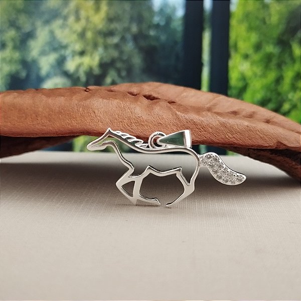 Pingente Cavalo Com Zircônias - Prata 925 - MPI423-17102