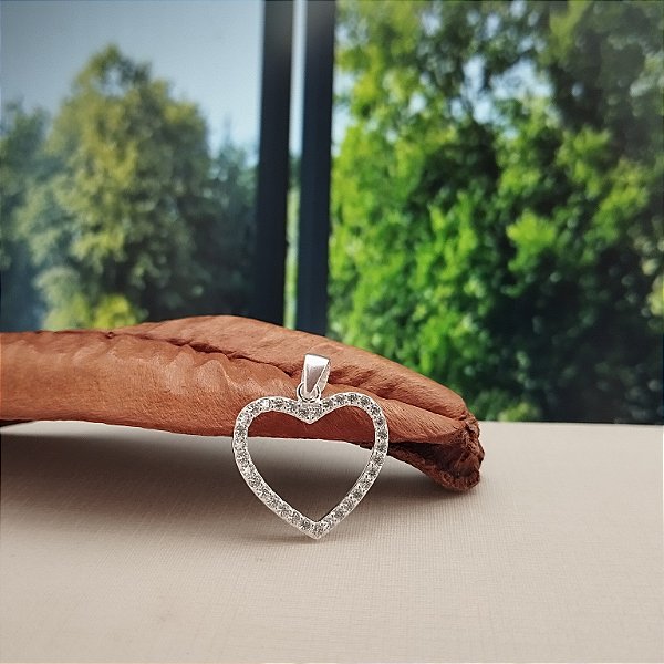 Pingente Coração Cravejado - Prata 925 - MPI429-1696