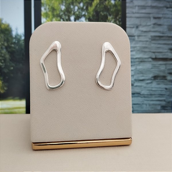 Brinco Orgânico Vazado - Prata 925 - B545-40140