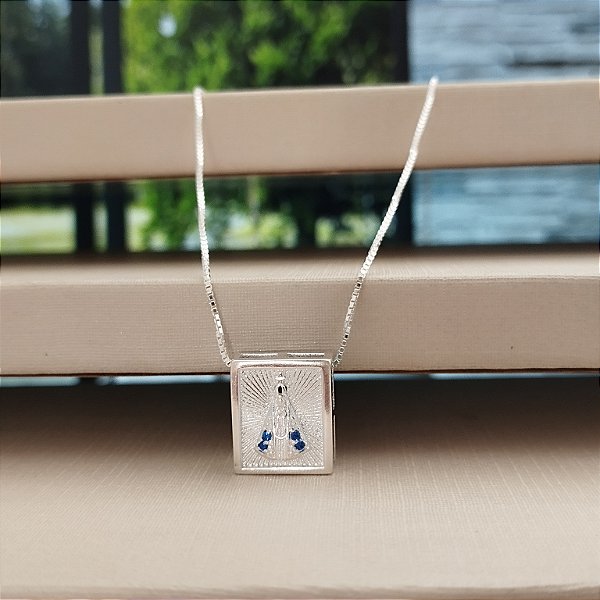 Gargantilha N.S Aparecida Com Zircônias - Prata 925 - MG800-40240