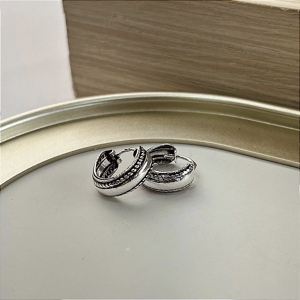 Argola Bali (Cor Envelhecida) - 13mm - Prata 925 - B585-25150