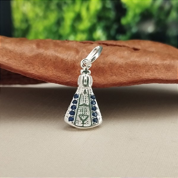 Pingente N.S. Aparecida Com Zircônias - Prata 925 - MPI446-1076