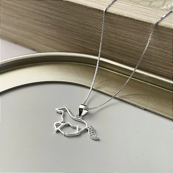 Gargantilha Cavalo Com Zircônias - Prata 925 - MG819-32192