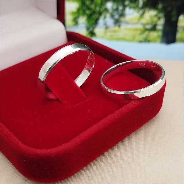 Aliança Quinada - 3mm - (Unidade) - Prata 925 - AL12-X180