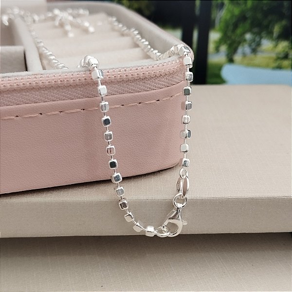 Gargantilha Elos Quadrados - 45cm - Prata 925 - MG835-X564