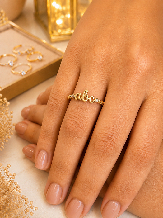 Anel de Formatura de ABC - Semijoia 18k - MA568