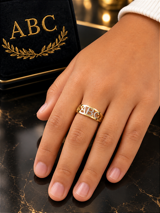 Anel ABC Infantil - Semijoia 18k - MA608