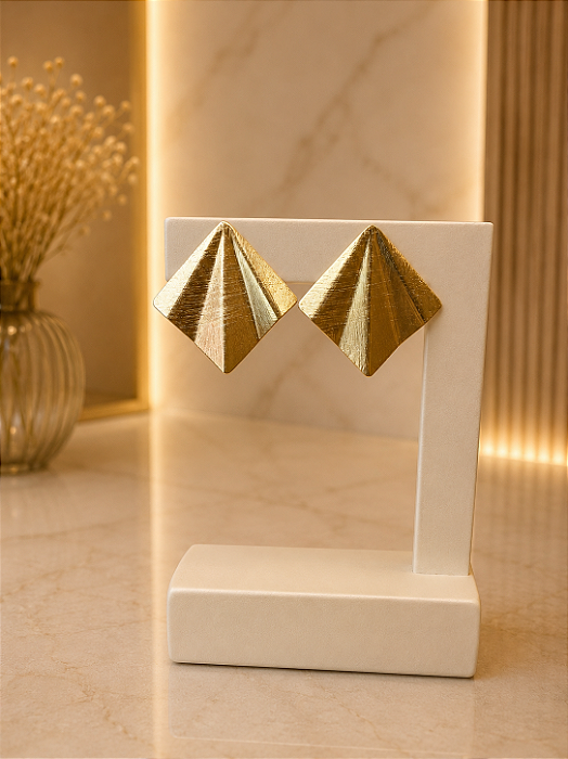 Brinco Orgânico Triangular - Semijoia 18k - B660