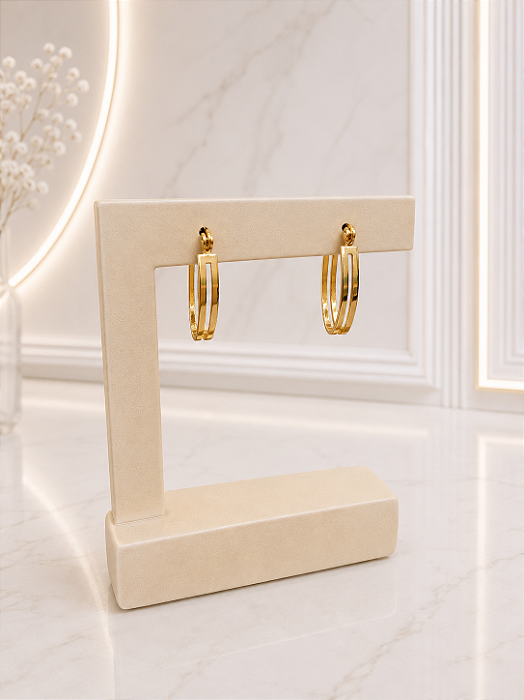 Argola Oval Vazada - Senijoia 18k - B701