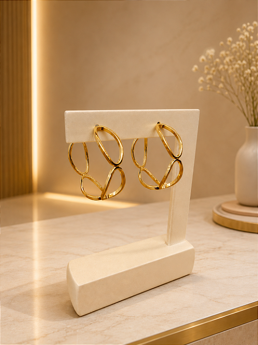Argola Vazada - Semijoia 18k - B672