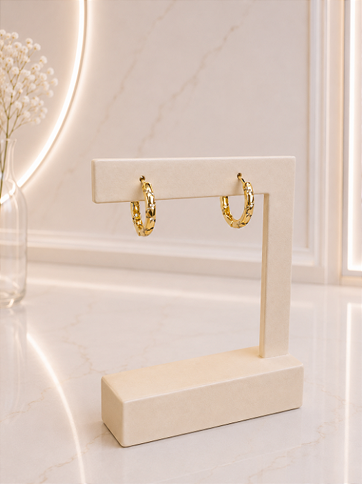 Argola Gravejada - Semijoia 18k - B687