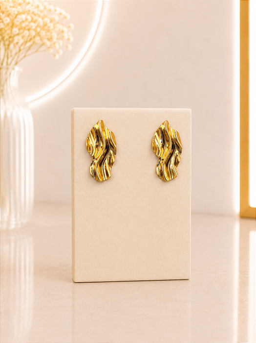 Brinco Orgânico - Semijoia 18k - B679
