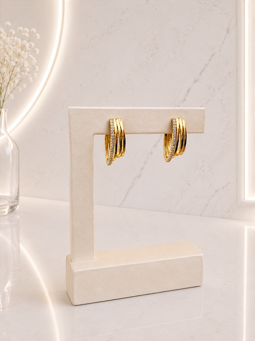 Argola Trabalhada - Semijoia 18k - B776