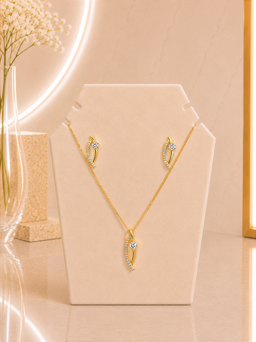 Conjunto Cravejado - Semijoia 18k - MCJ163