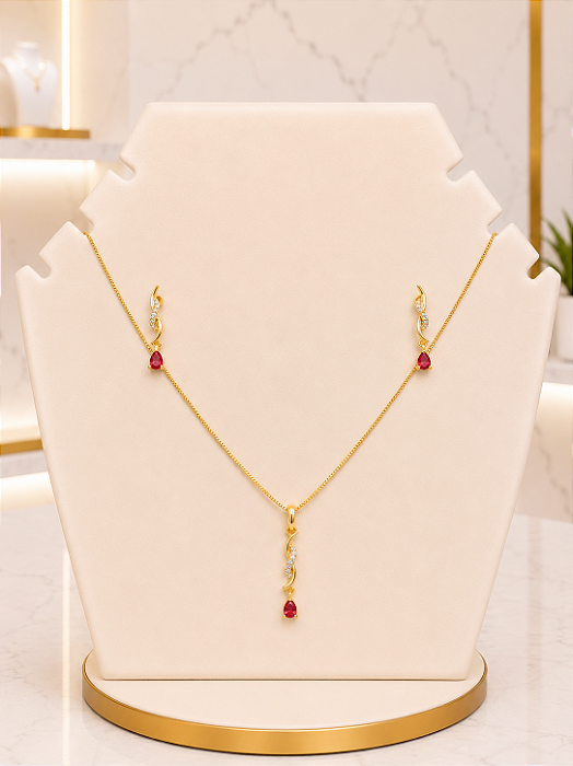 Conjunto Gota Cravejada Com Zircônias - MCJ185