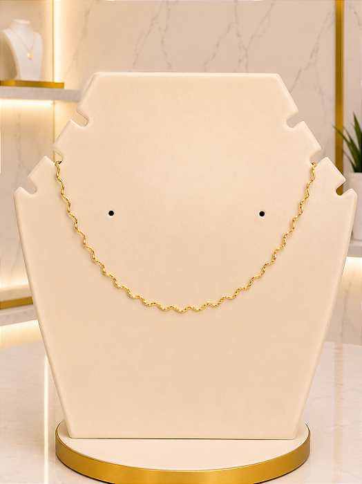 Gargantilha Trabalhada -Semijoia 18k -MG995
