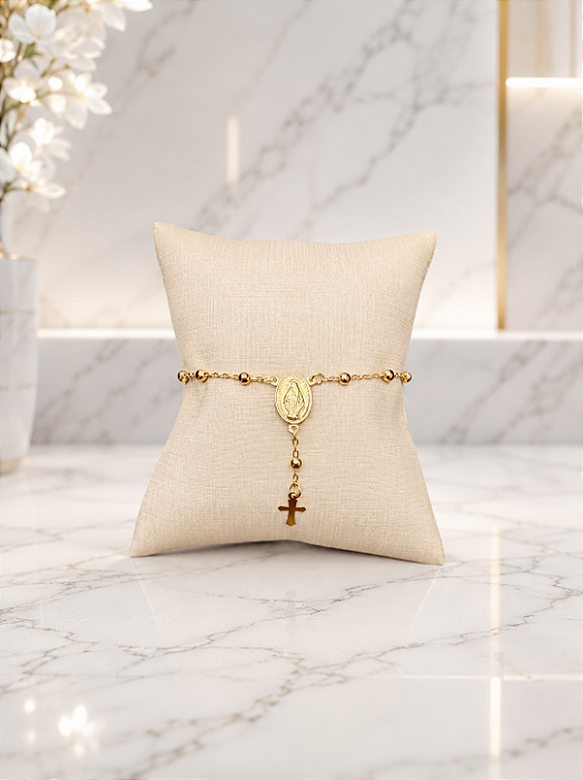 Pulseira Terço Nossa Senhora Das Graças - Semijoia 18k- P174