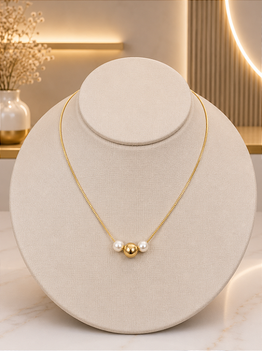 Gargantilha Bola - Semijoia 18k- MG1022