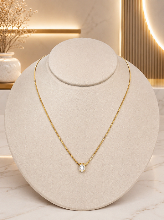 Gargantilha Choker Zirconia - Semijoia 18k - MG1025