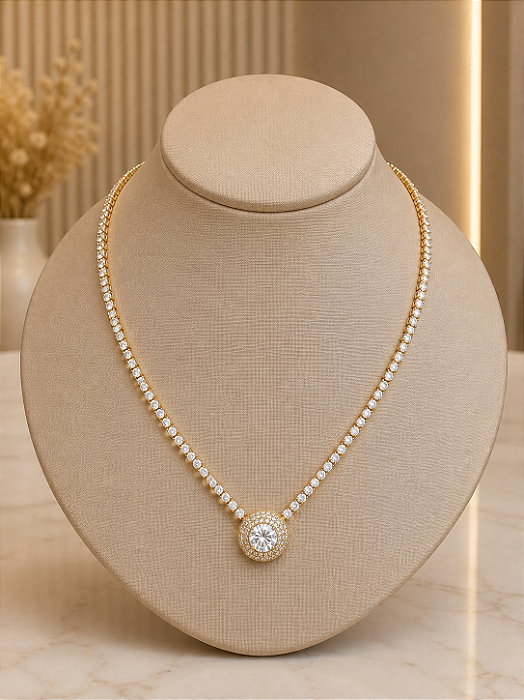 Gargantilha Choker Riviera Luxo - Semijoia 18k - MG1030
